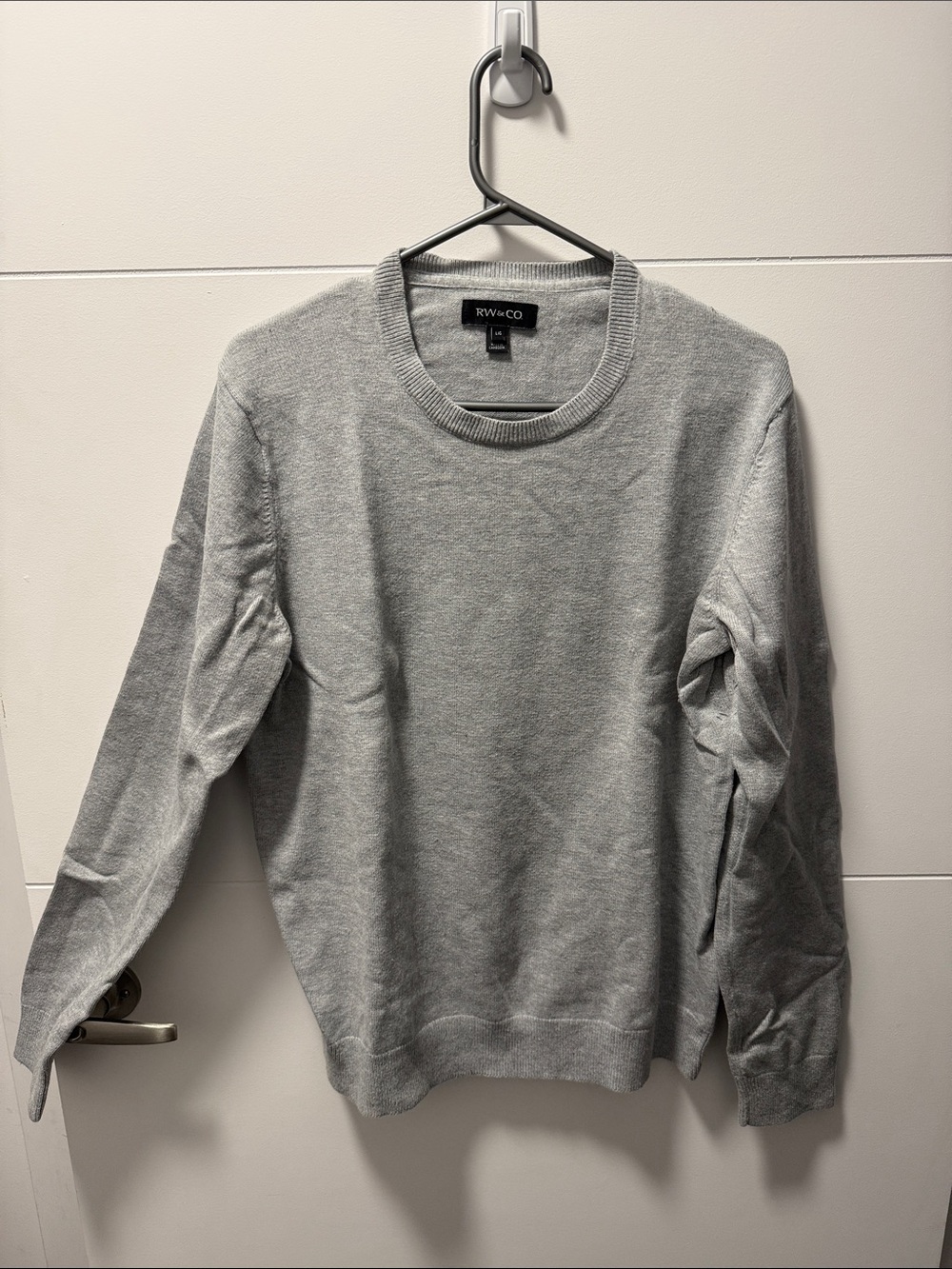 RW&CO. Light Gray Crewneck Knit Sweater - Men's